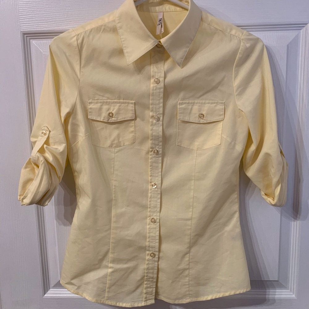 Button down shirt  light yellow